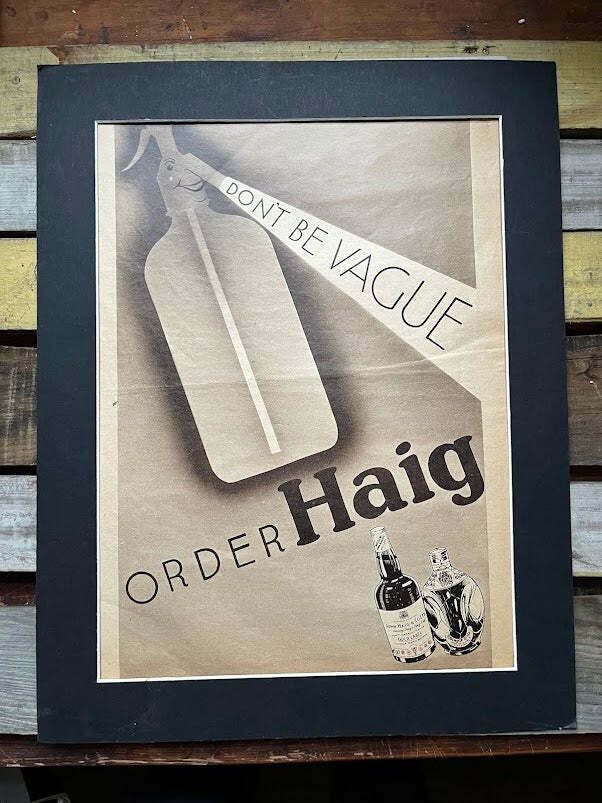 Vintage Advertising Print   1930's Haig Whisky   Don't Be Vague.. photo furniture