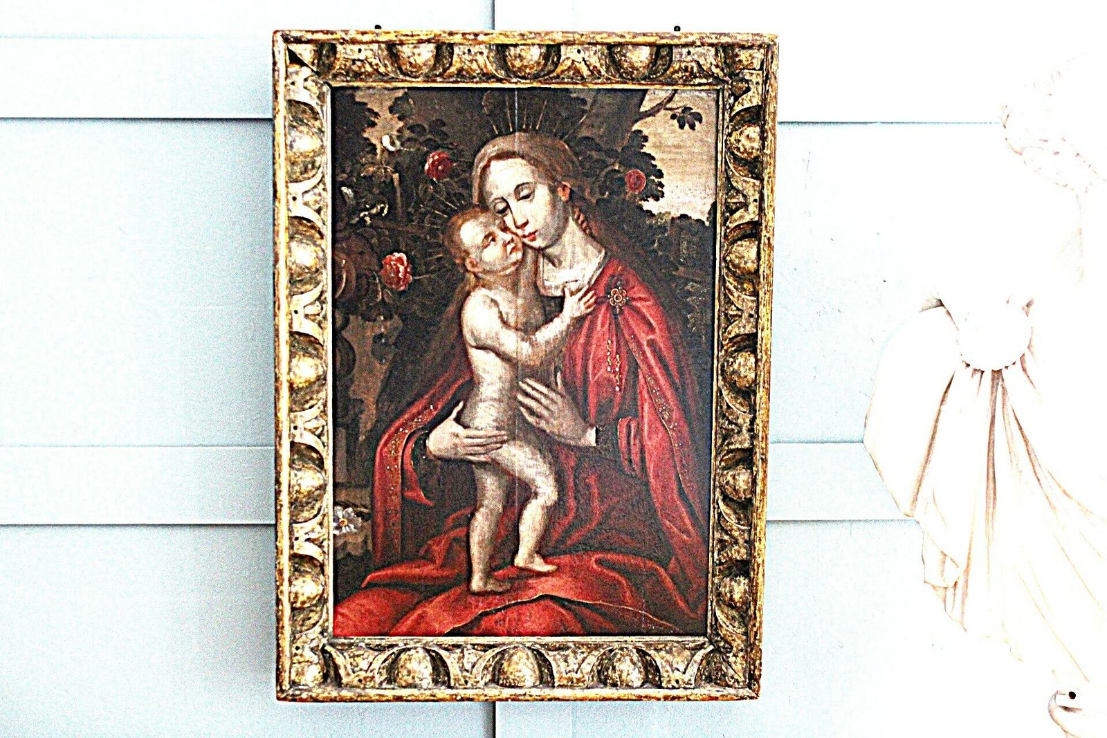 The Madonna And Child In A Rose Garden Ambrious Benson photo vintage