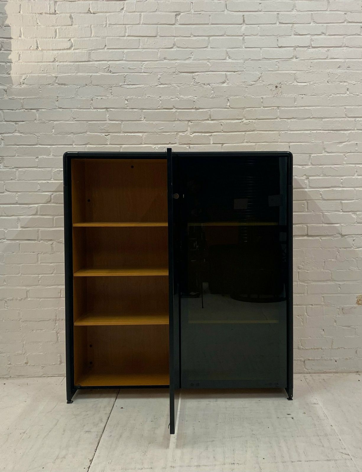 Mid Century Unifor Smoked Glass Cabinet, 1980. photo for sale