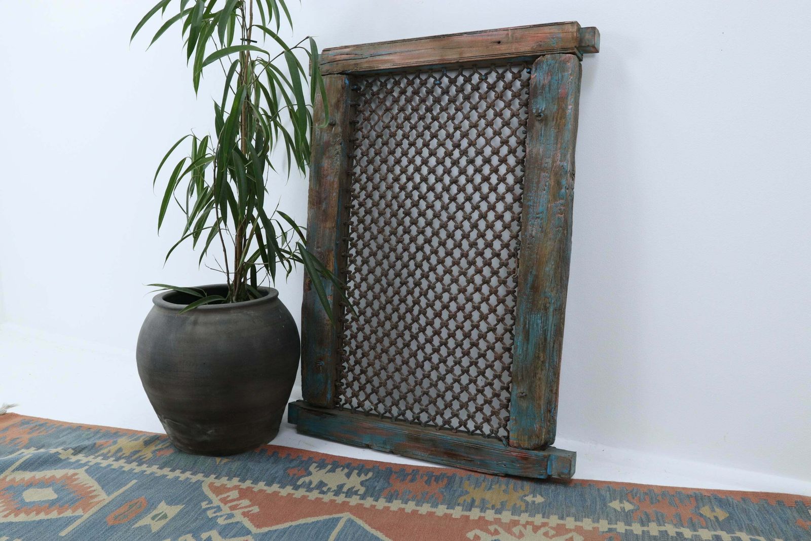 Early 19th Century Indian Wooden Jali Window From Rajasthan photo furniture