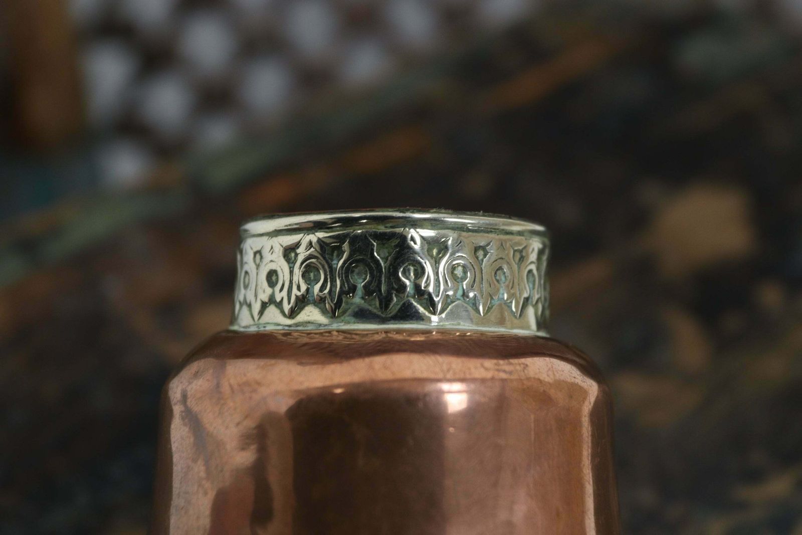 19th Century Tibetan Ceremonial Cups With Silver Band photo vintage