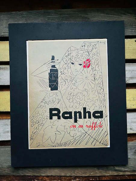 Vintage St Raphael 'Rapha' Advertising Print   Quinquina Vermouth 1950's Charles Loupot