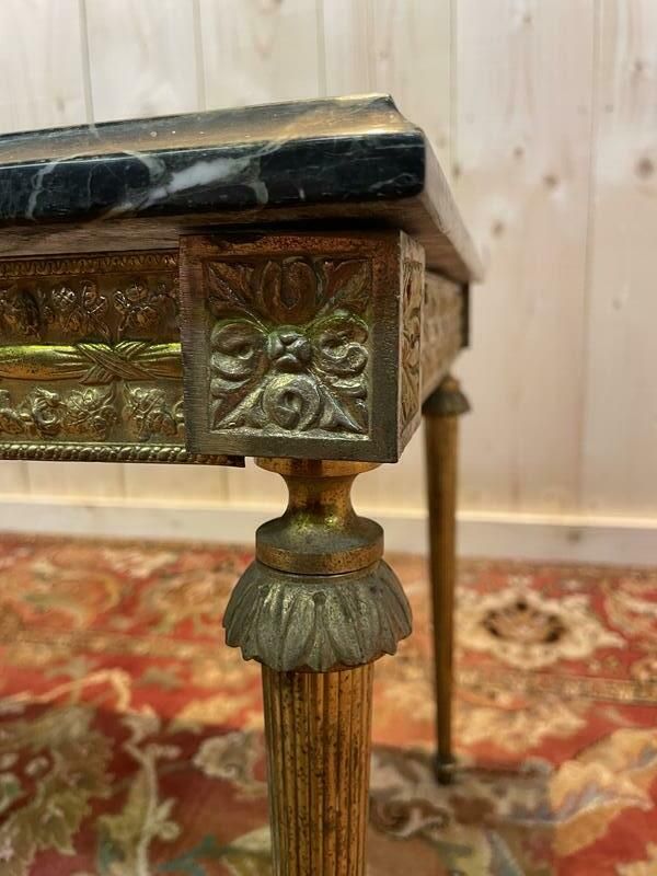 Table Basse Style Louis XVI En Laiton Doré Et Marbre photo furniture