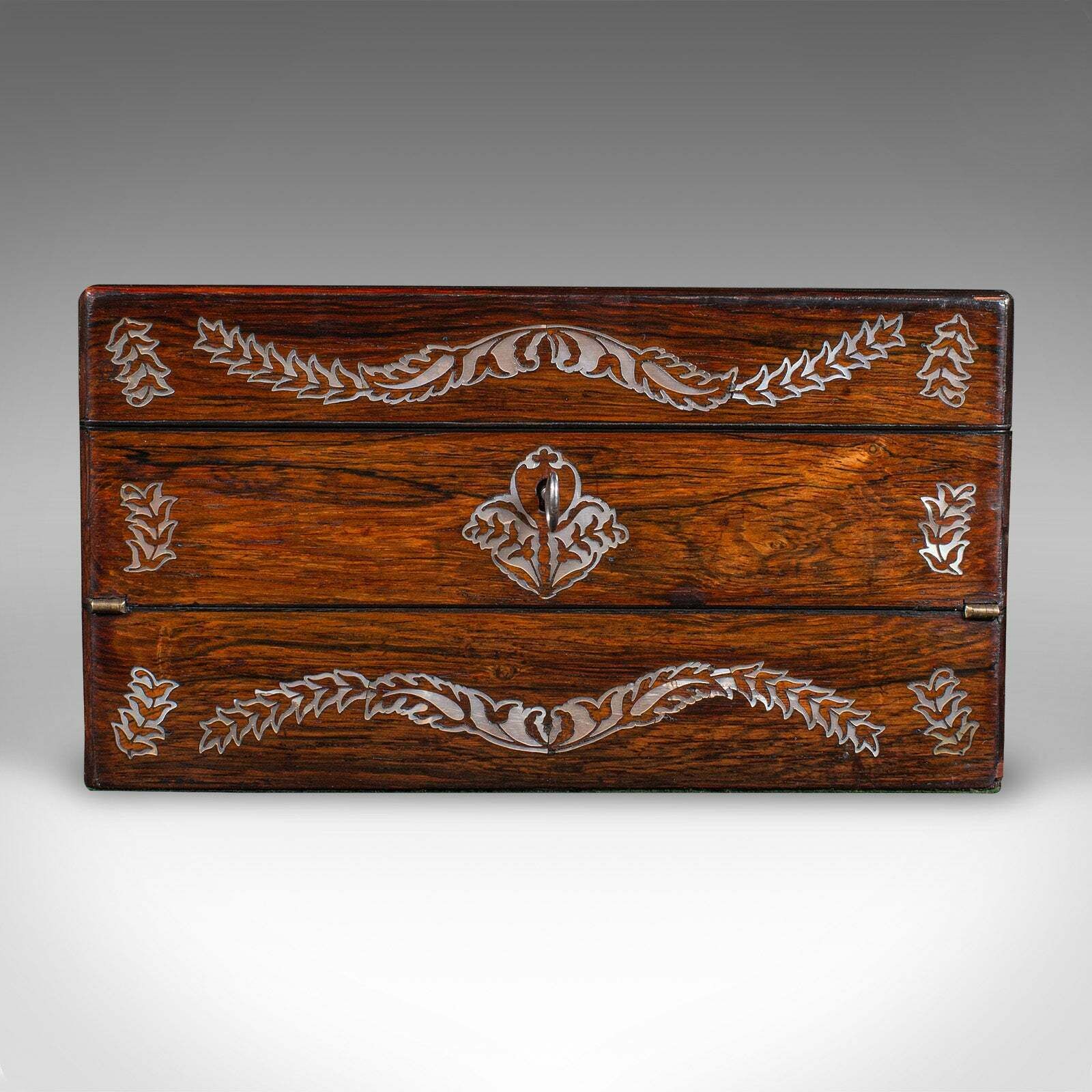 Antique Ladies Travelling Box, English, Sewing Case, Writing Slope, Victorian photo Home Decor