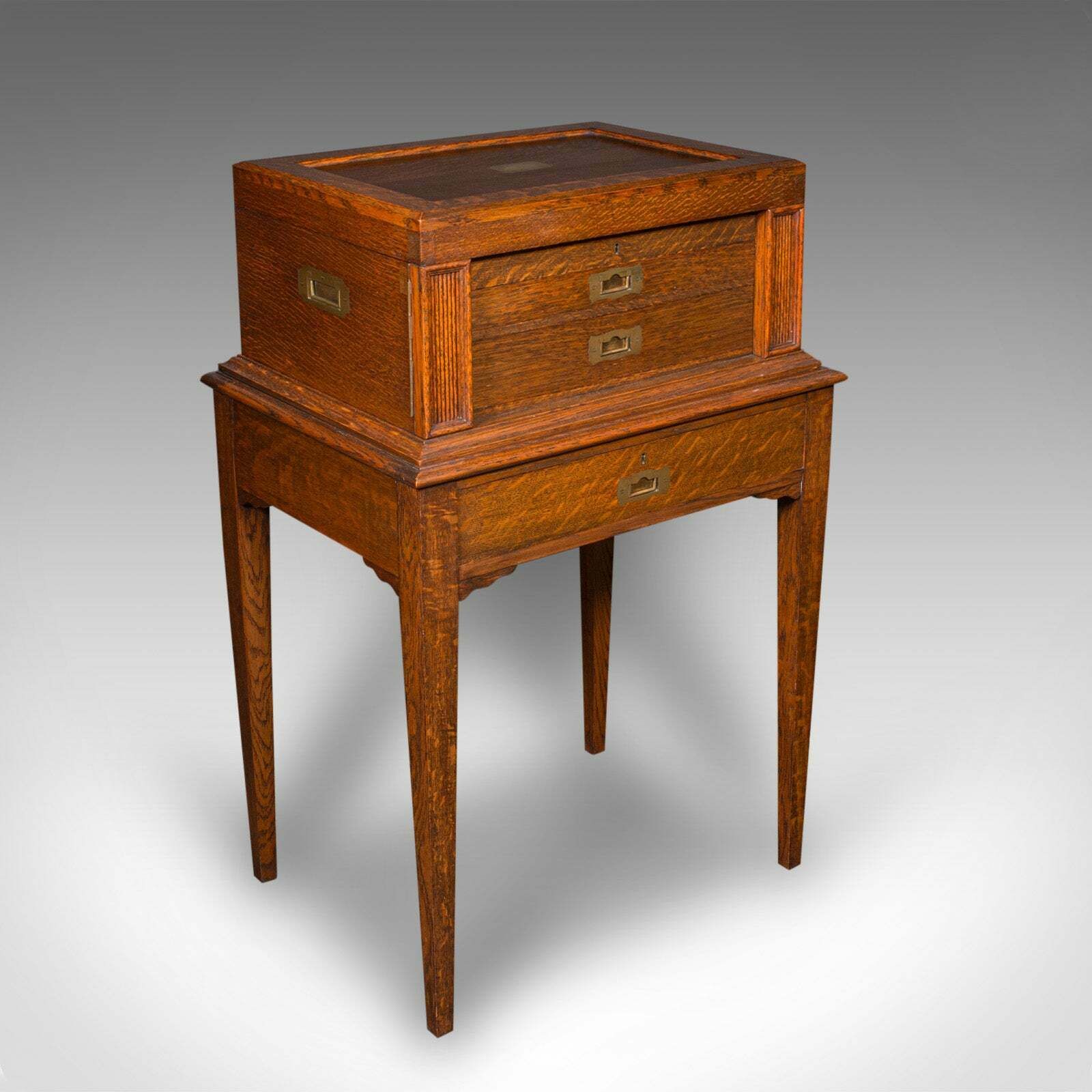 Antique 154pc Canteen On Stand, English, Oak, Mappin & Webb, Cutlery, Edwardian photo furniture