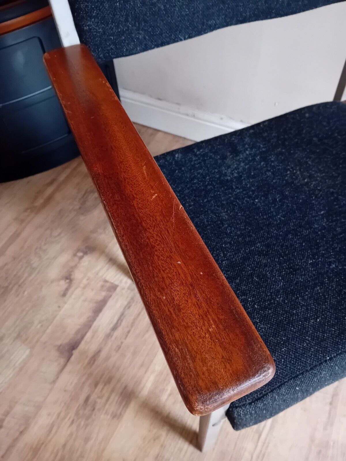 1980s Industrial Metal & Teak Upholstered Home Office/Bedroom / General Armchair photo buy