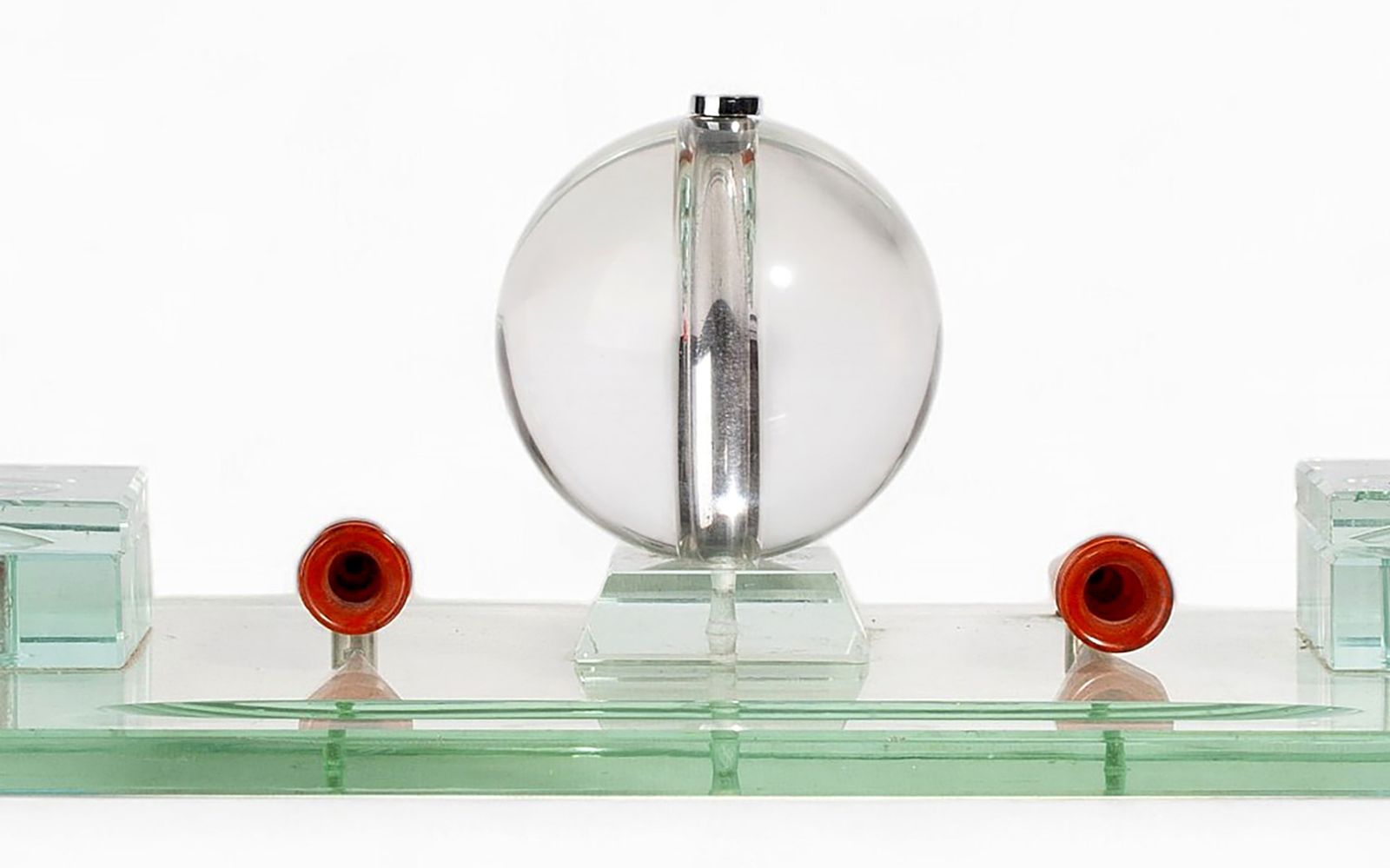Early 20th Century Art Déco Crystal Desk Set Of Inkwells And Pen Trays By Jacques Adnet Manufactured By Baccarat, France photo 6600.0