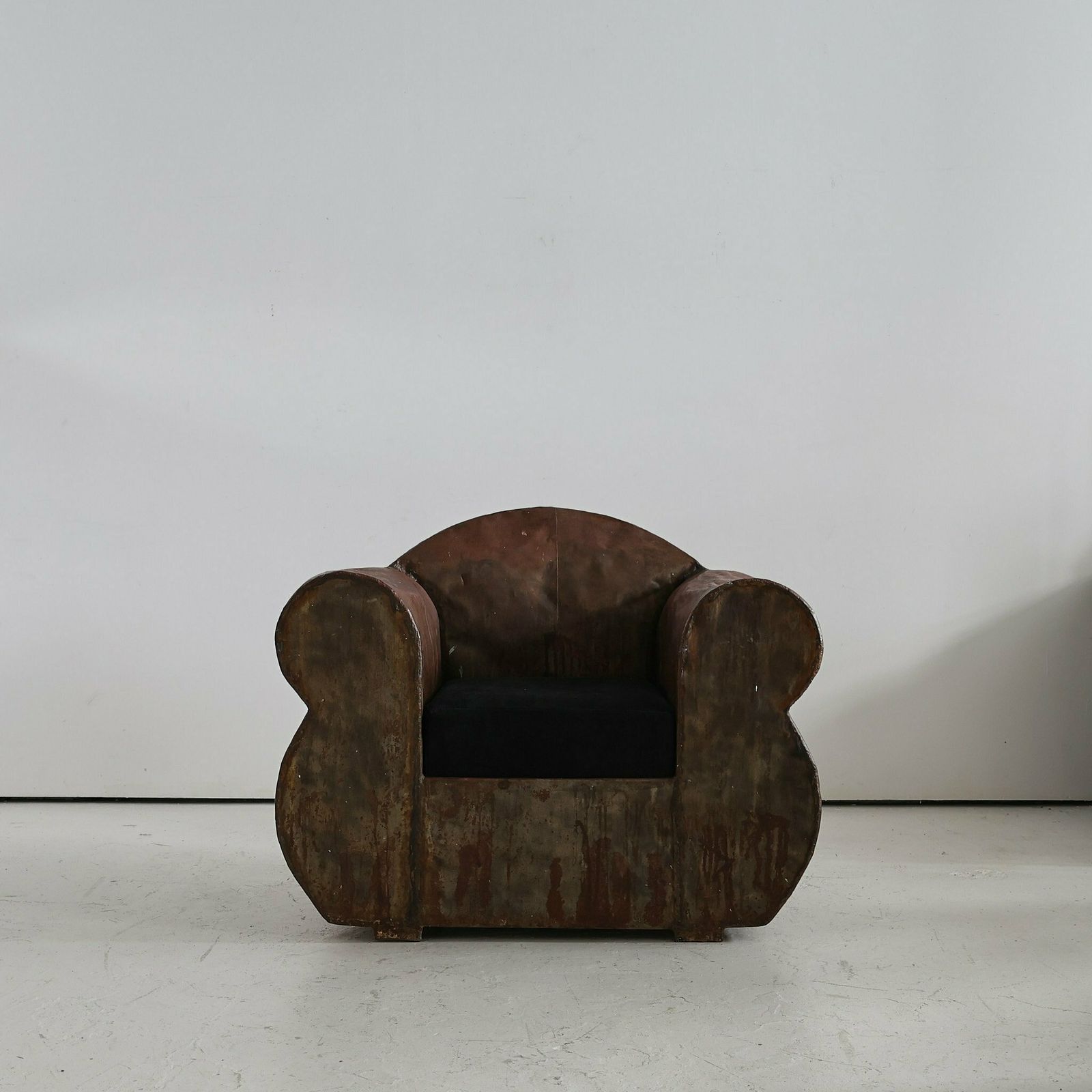 Sculptural 1970s Oversized Metal Club Chair photo furniture