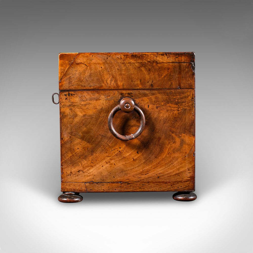 Antique Tea Caddy, English, Loose Leaf Canister, Mixing Glass, Regency, C.1820 photo buy