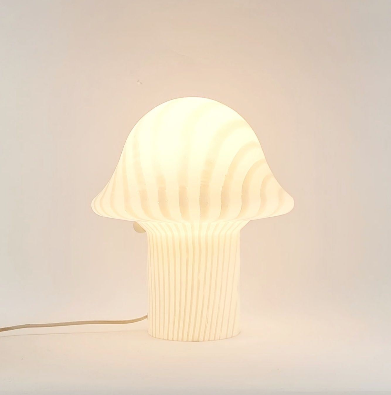 Large Mid Century Space Age Glass Mushroom Table Lamp From Peill & Putzler, Germany, 1970s photo vinterior