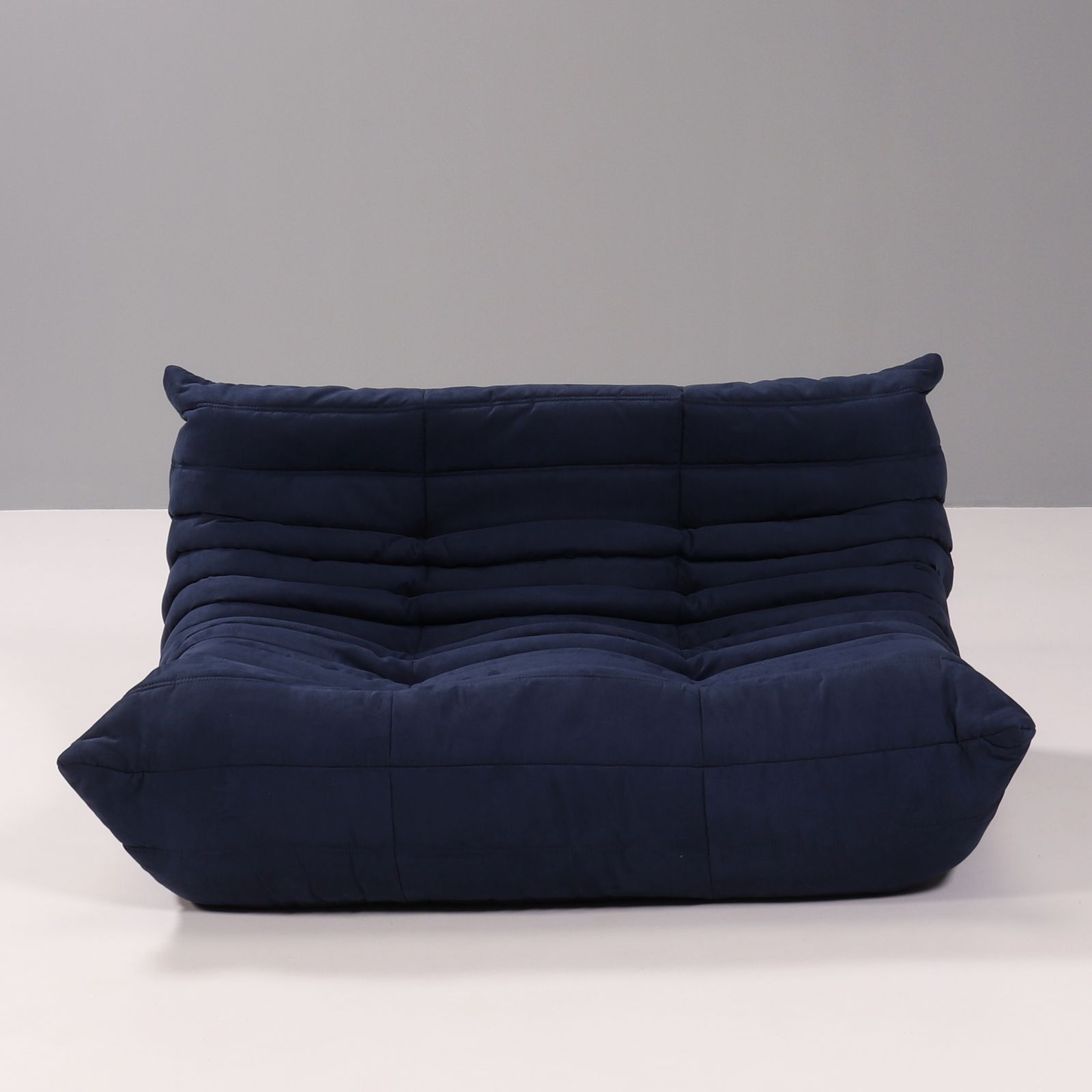 Furniture Ligne Roset By Michel Ducaroy Togo Blue Modular Sofa And Footstool, Set Of Five photo