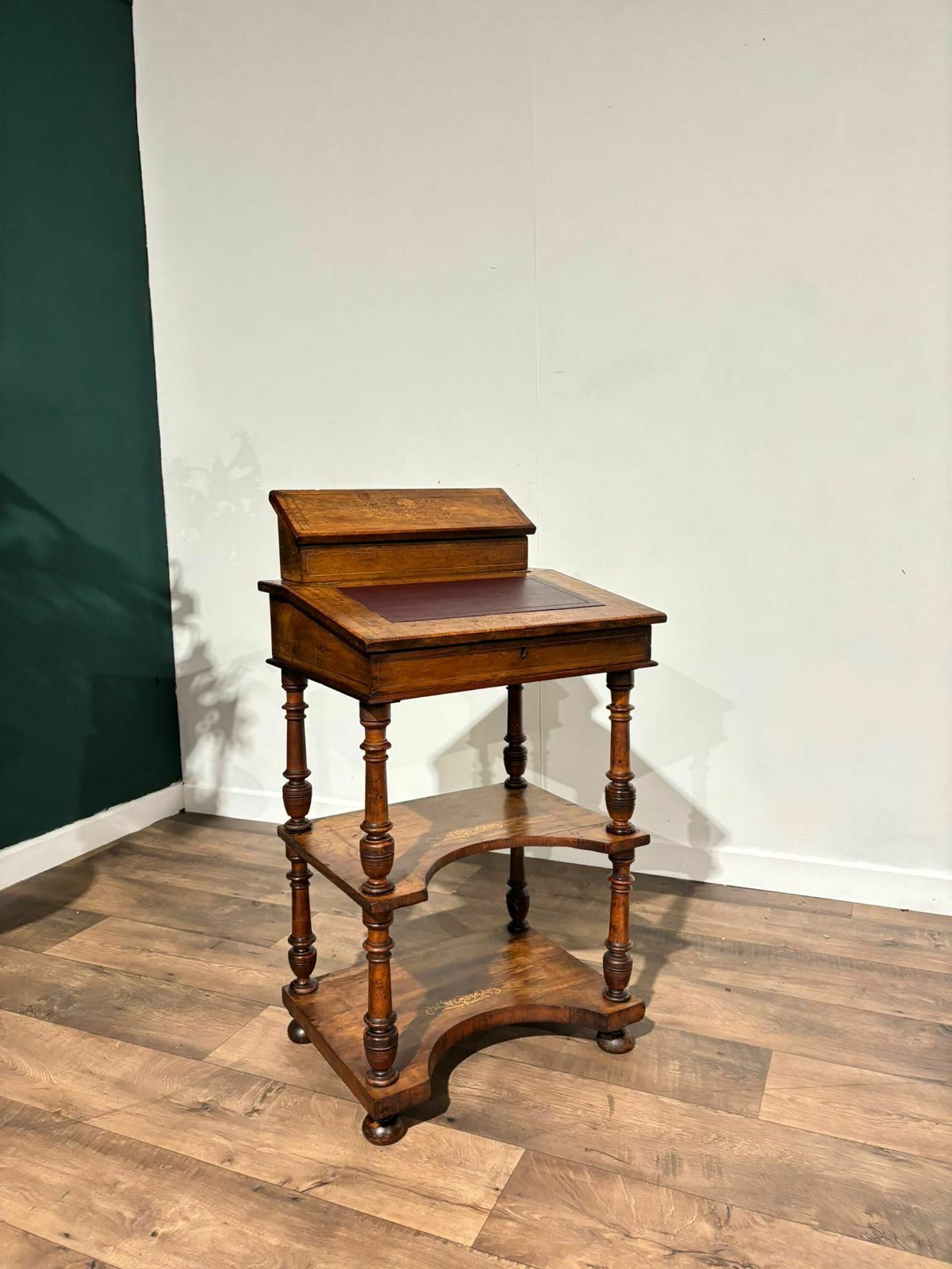 photo furniture Victorian Inlaid Walnut Davenport Style Desk
