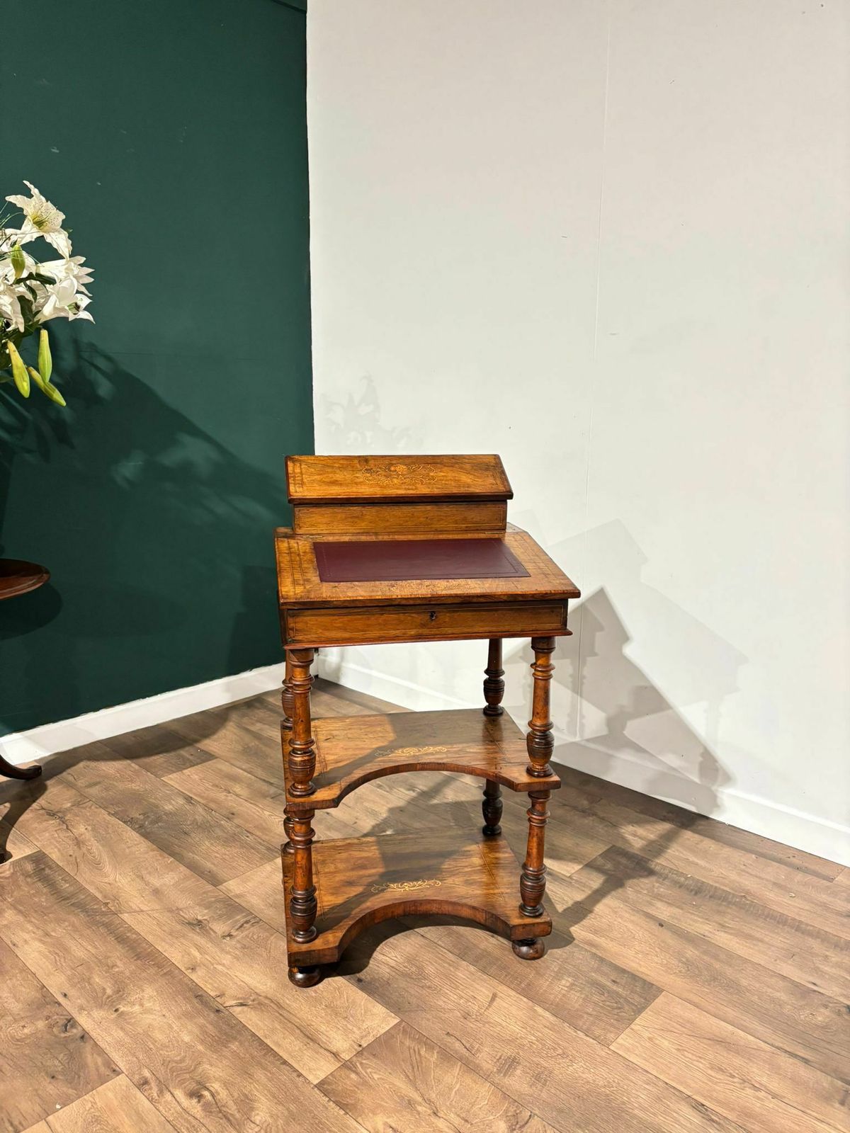 Victorian Inlaid Walnut Davenport Style Desk