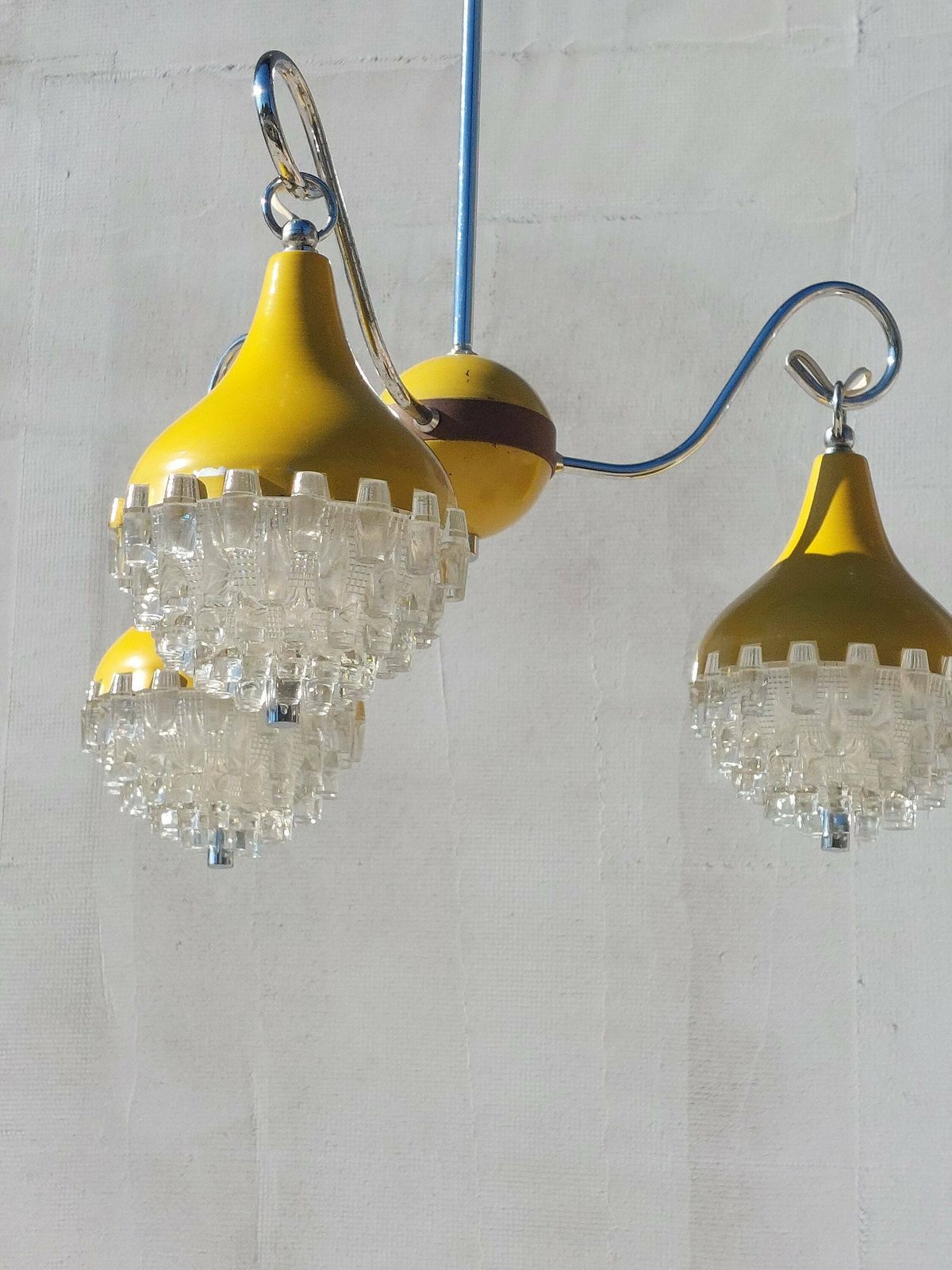 Retro Pendant Lamp /Retro Ceiling Light/Space Age Pendant Lamp/Space Age Chandelier/Mcm Pendant Lamp/Vintage Chandelier/Pineapple Shape/70's photo vinterior