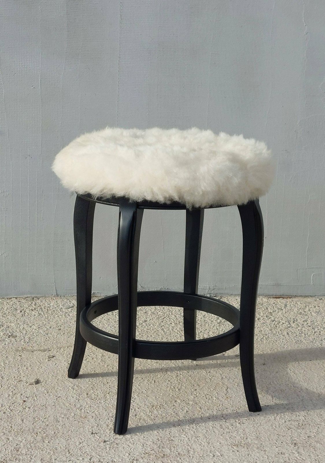 Thonet Style Stool /Thonet Style Sheepskin Chair /Mcm Stool Sheepskin Stool/ Unique Stool,Chair / Sheepskin Stool/Mcm Home/Mcm Interior/80's photo furniture