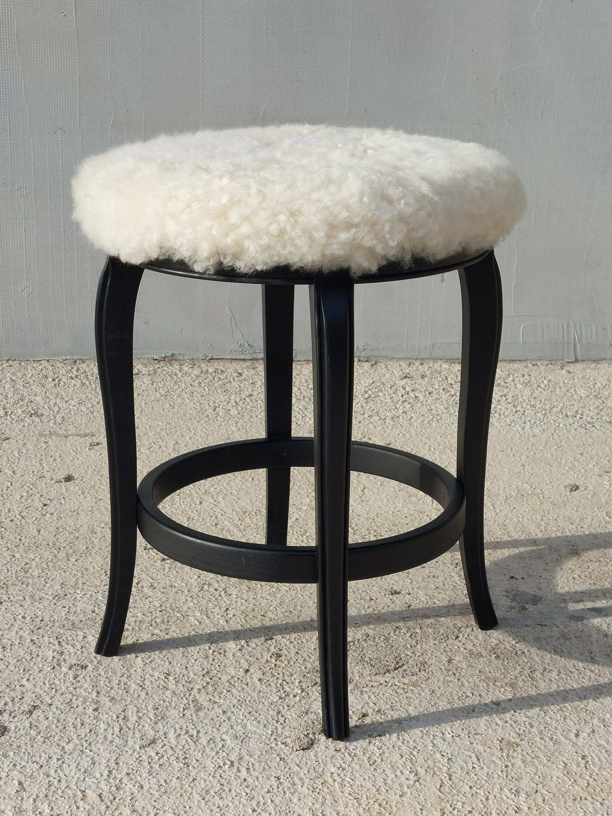 Thonet Style Stool /Thonet Style Sheepskin Chair /Mcm Stool Sheepskin Stool/ Unique Stool,Chair / Sheepskin Stool/Mcm Home/Mcm Interior/80's photo 189.0