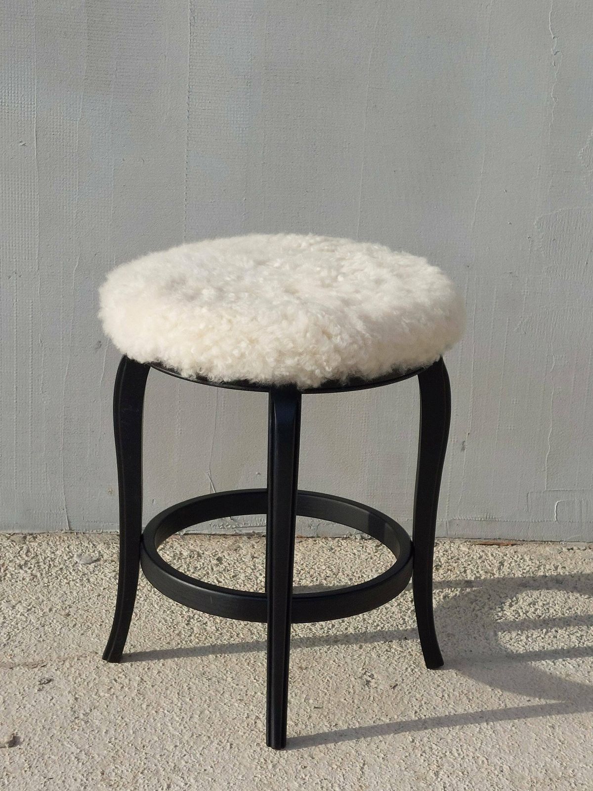 Thonet Style Stool /Thonet Style Sheepskin Chair /Mcm Stool Sheepskin Stool/ Unique Stool,Chair / Sheepskin Stool/Mcm Home/Mcm Interior/80's photo buy