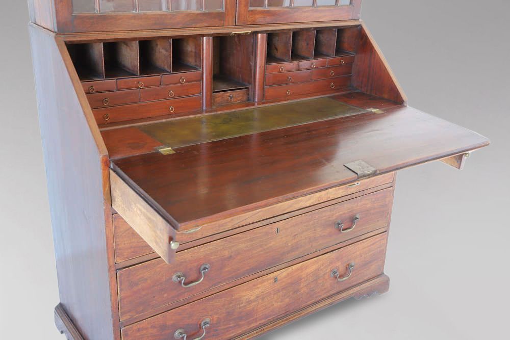 18th Century George III Period Mahogany Country House Bureau Bookcase photo 4700.0