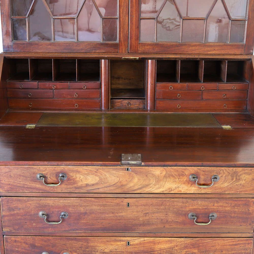 photo furniture 18th Century George III Period Mahogany Country House Bureau Bookcase