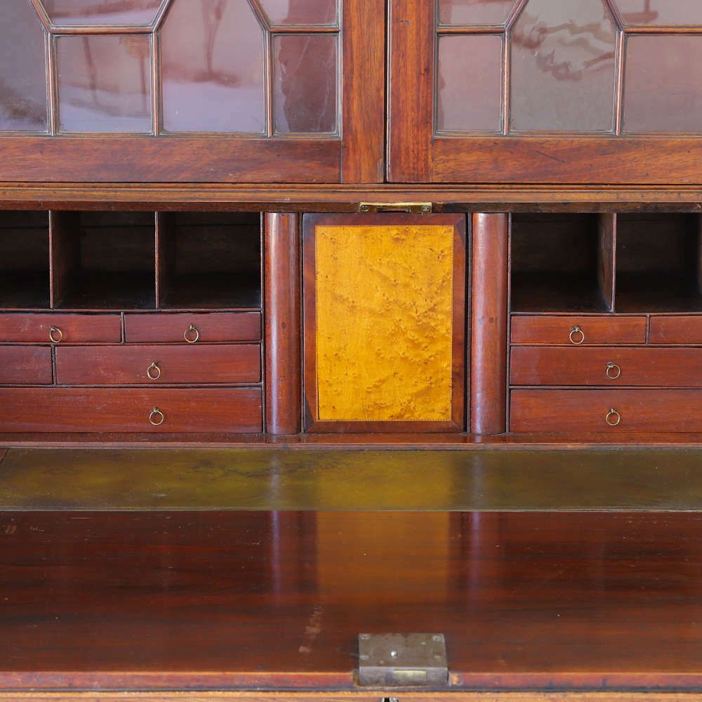 4700.0 18th Century George III Period Mahogany Country House Bureau Bookcase photo