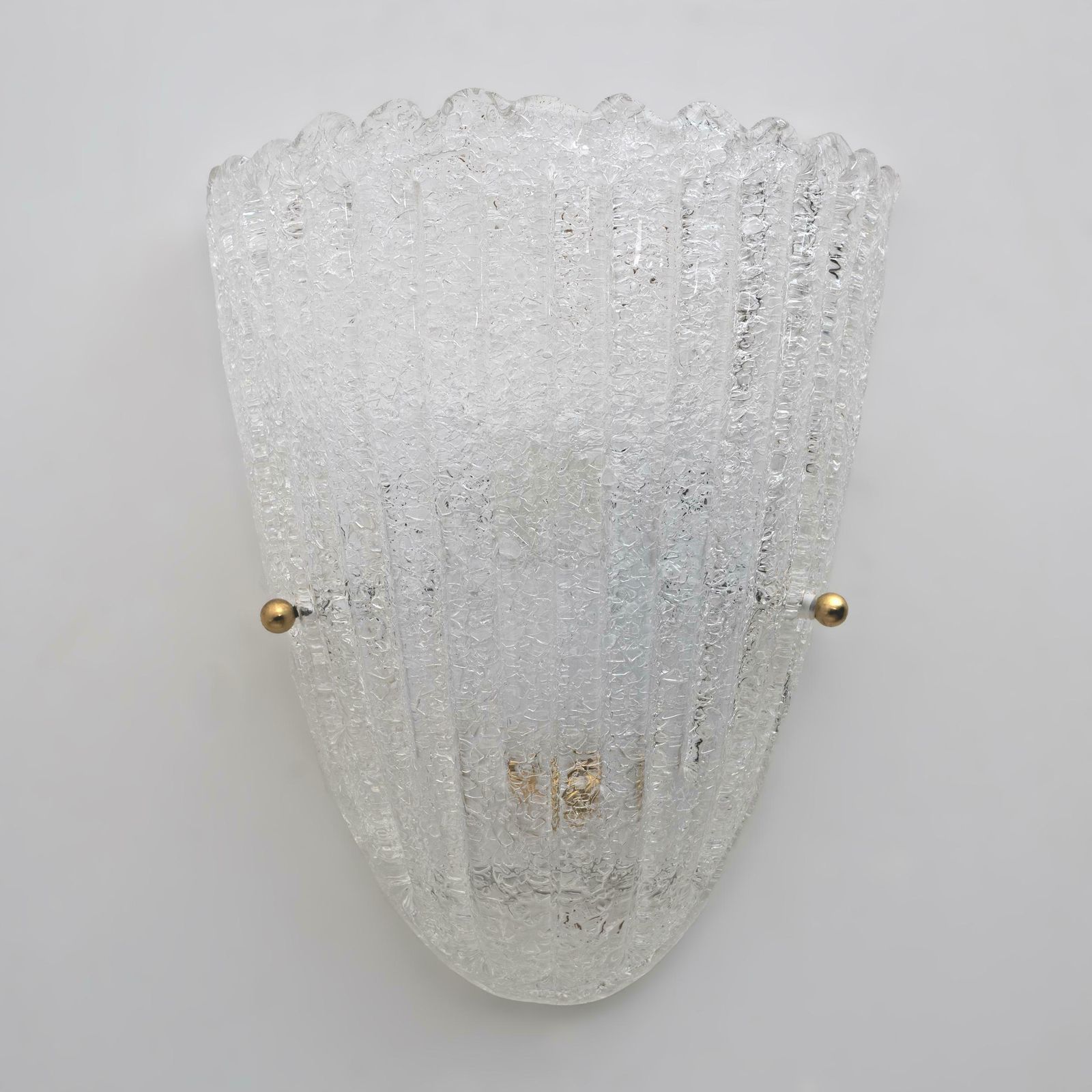 Barovier Style Mid Century Modern Italian Murano Glass Shell Sconces, 60s, Pair. photo furniture