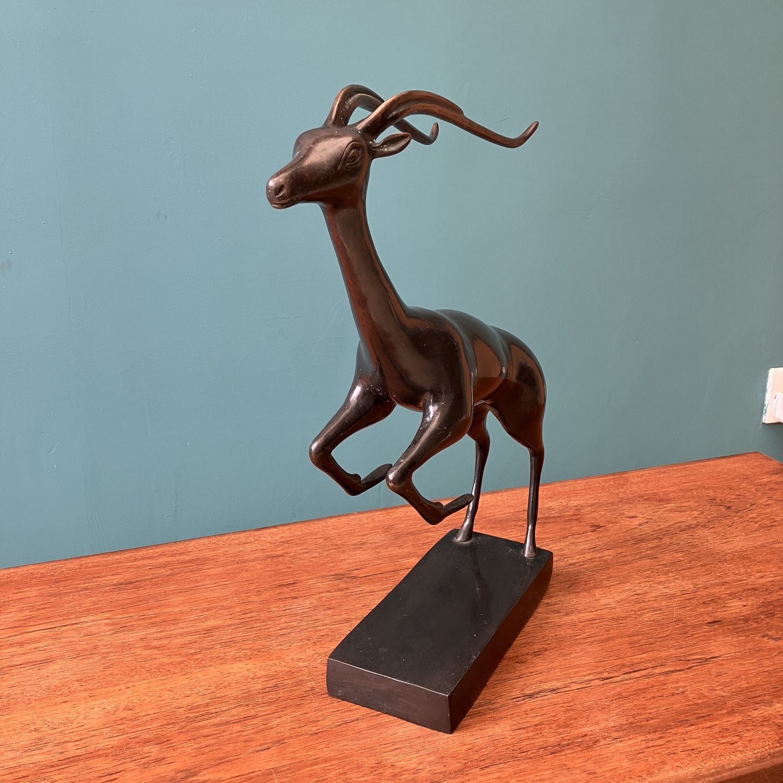 Art Deco Bronze Antelope Figurine Statue Art Sculpture 43cm Tall photo furniture