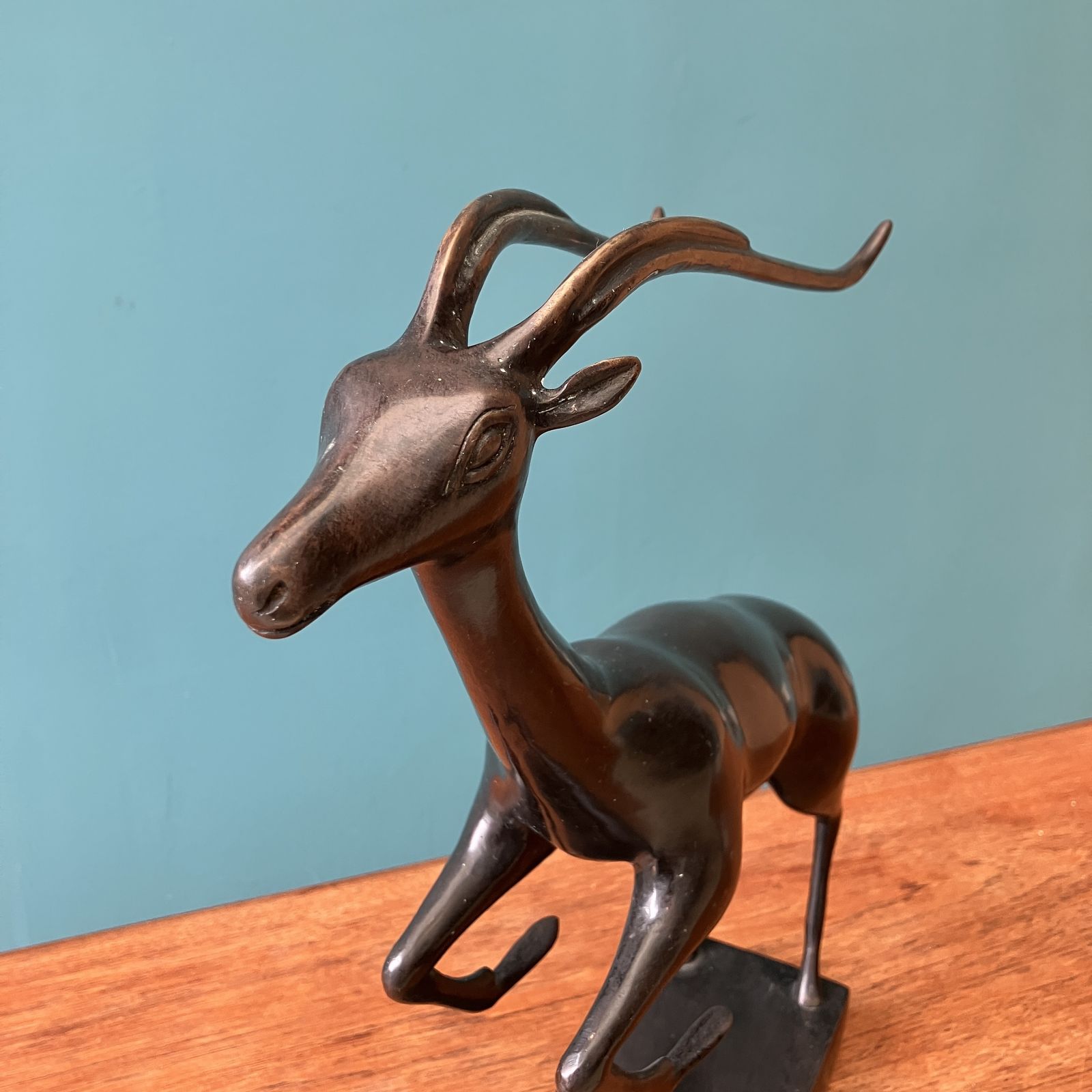 Art Deco Bronze Antelope Figurine Statue Art Sculpture 43cm Tall photo 295.0