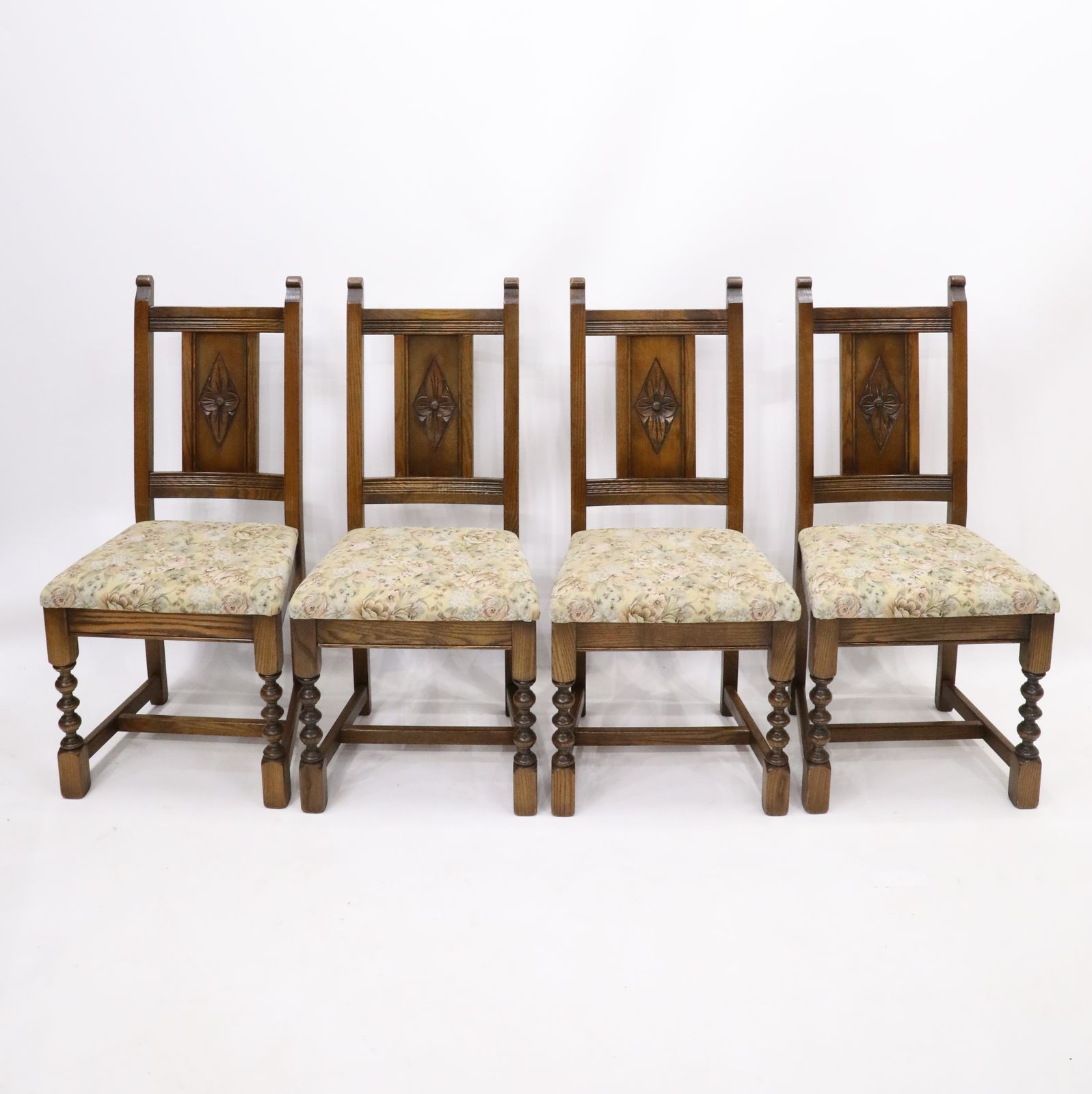 4 Yorke Old Charm Dining Chairs Including Tonwell Rose Fabric Free Uk Delivery