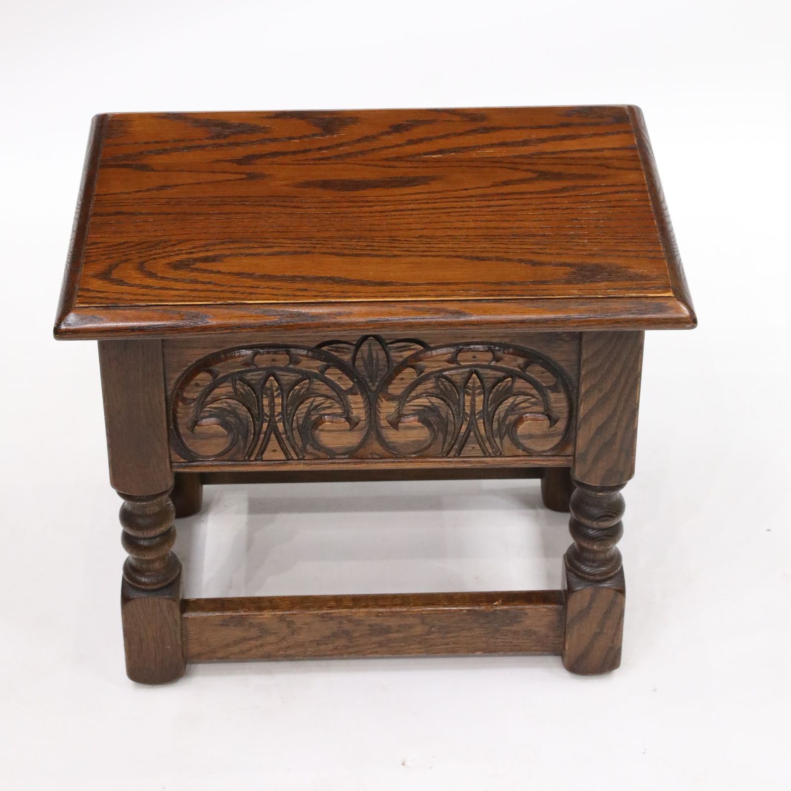 Old Charm Oak Slipper Box Footstool Joint Tudor Brown Finish Free Delivery photo 237.0