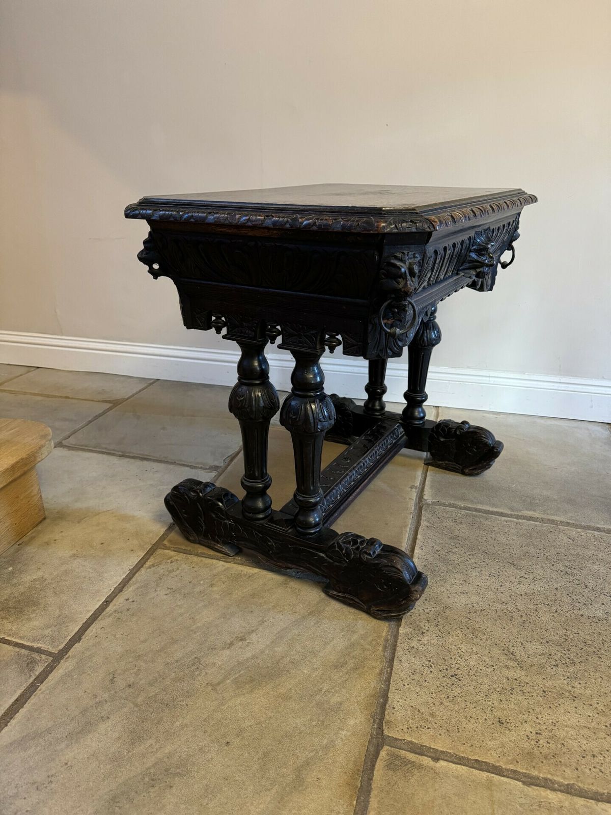 Wonderful Antique Quality Carved Oak Freestanding Centre Table photo furniture