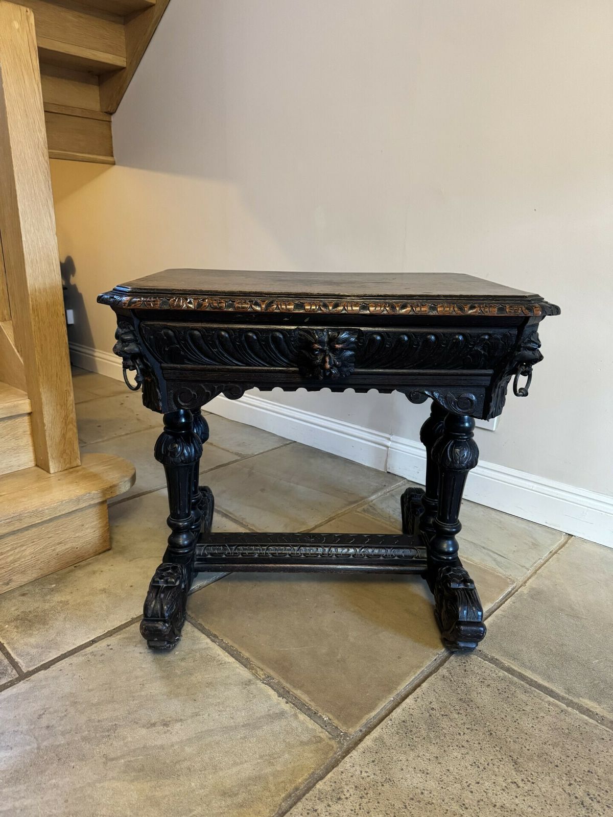 Wonderful Antique Quality Carved Oak Freestanding Centre Table photo Furniture