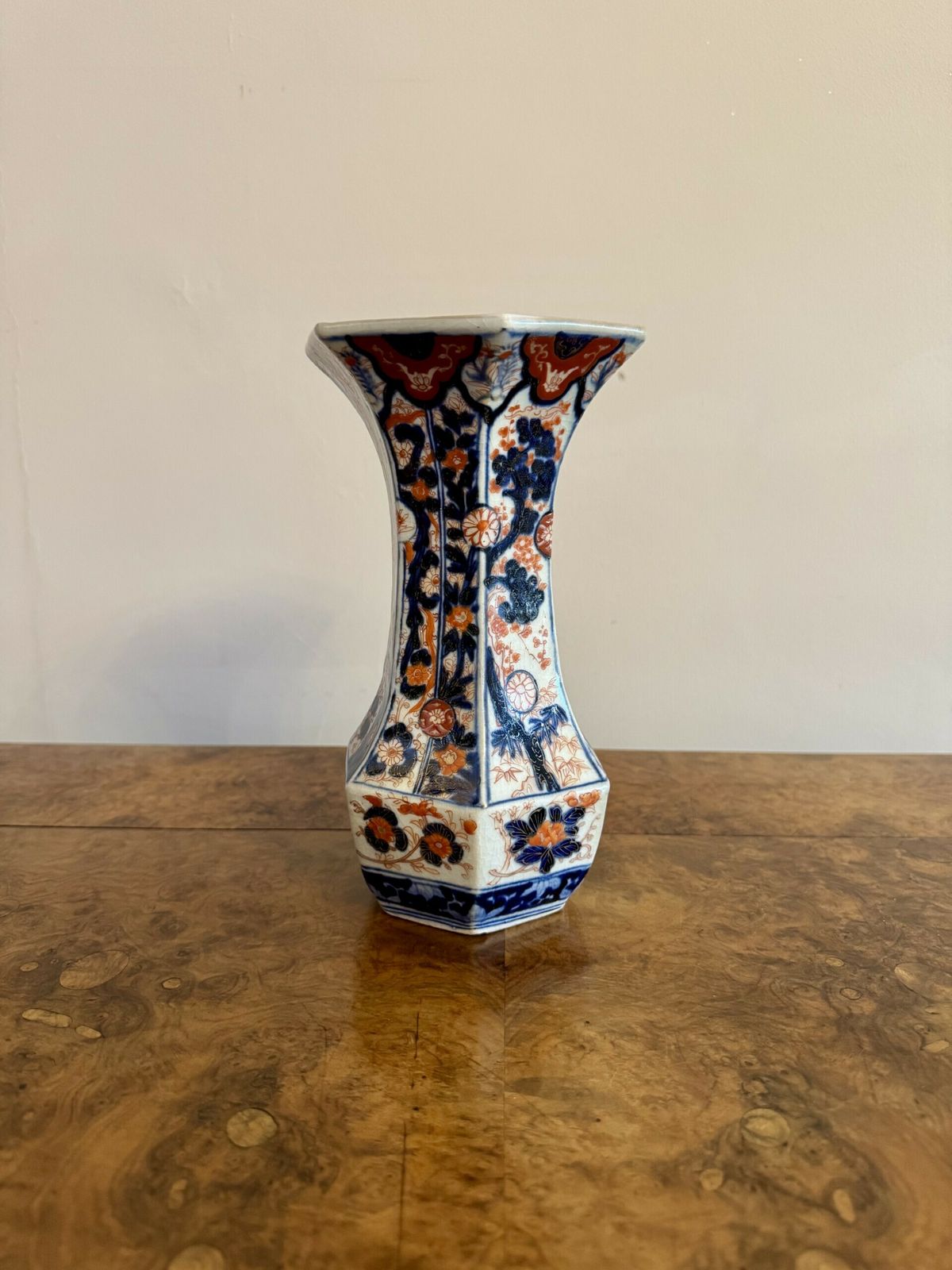 Quality Antique Japanese Imari Hexagonal Shaped Vase photo 295.0