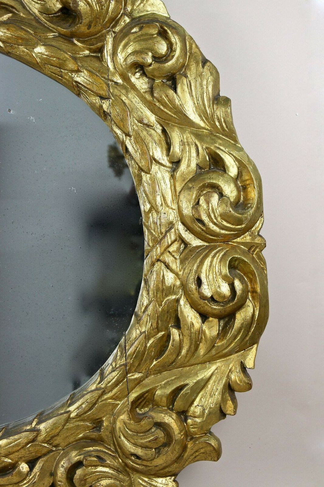19th Century Oval Gilt Florentine Mirror, Original , At Ca. 1810 photo Home Decor