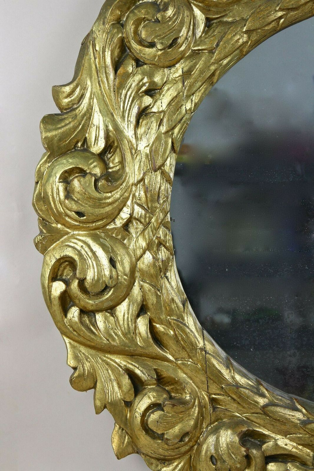 19th Century Oval Gilt Florentine Mirror, Original , At Ca. 1810 photo vintage
