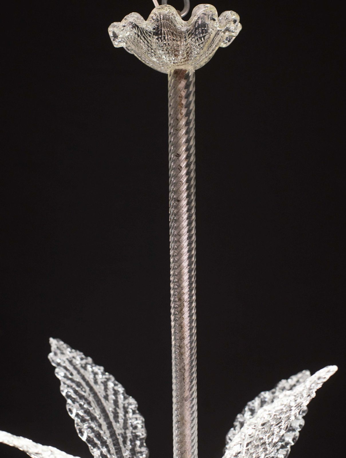 Lighting Elegant Art Decò Murano Glass Leaves, 1950s photo