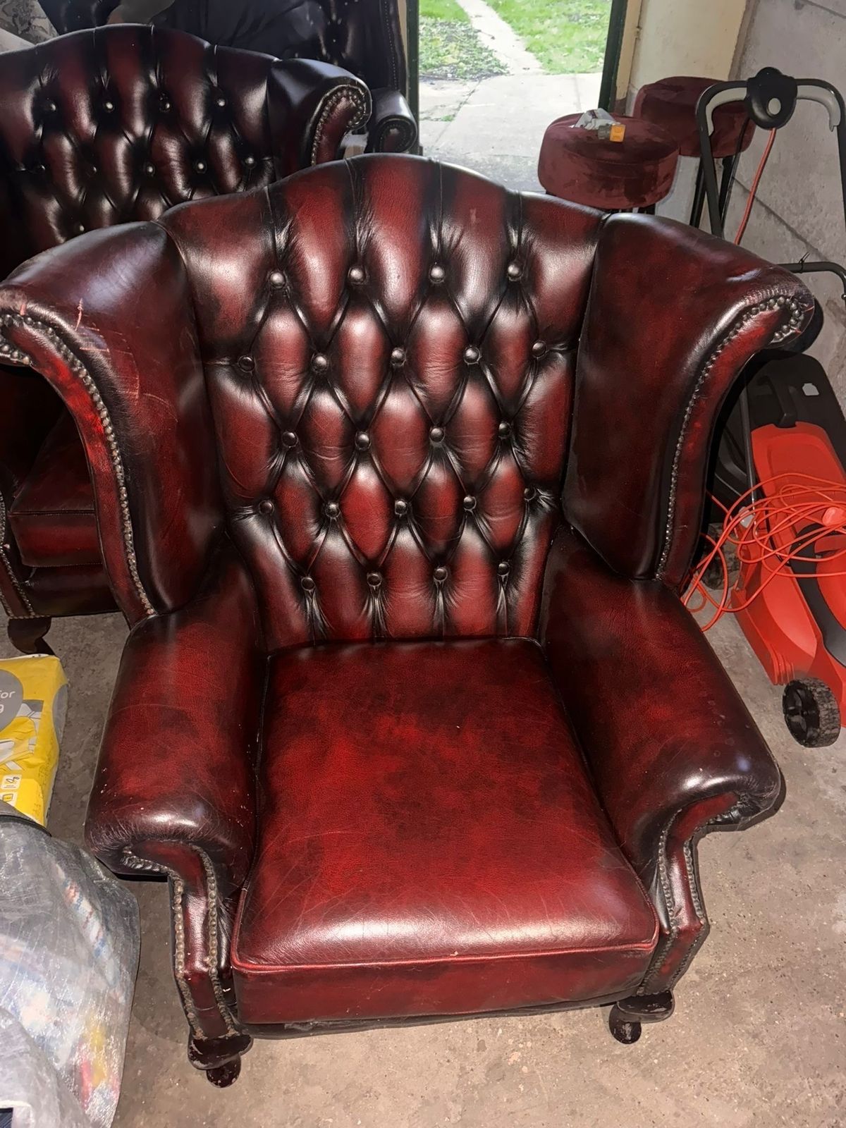 Dark Red Victorian Style Sofa, Early 20th Century