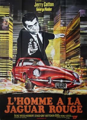 The Man In The Red Jaguar, Original Movie Poster, Germany, 1968. photo furniture