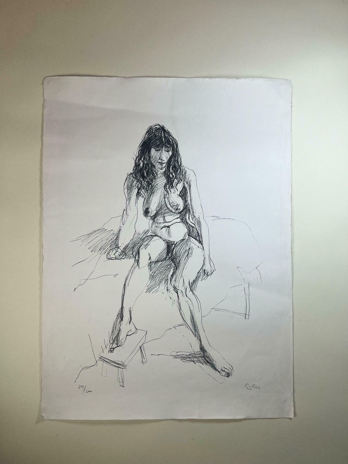 Vintage Nude Lady Sketch Print, Limited Edition, Signed, Unframed Art For Collectors And Interior Designers photo 90.0