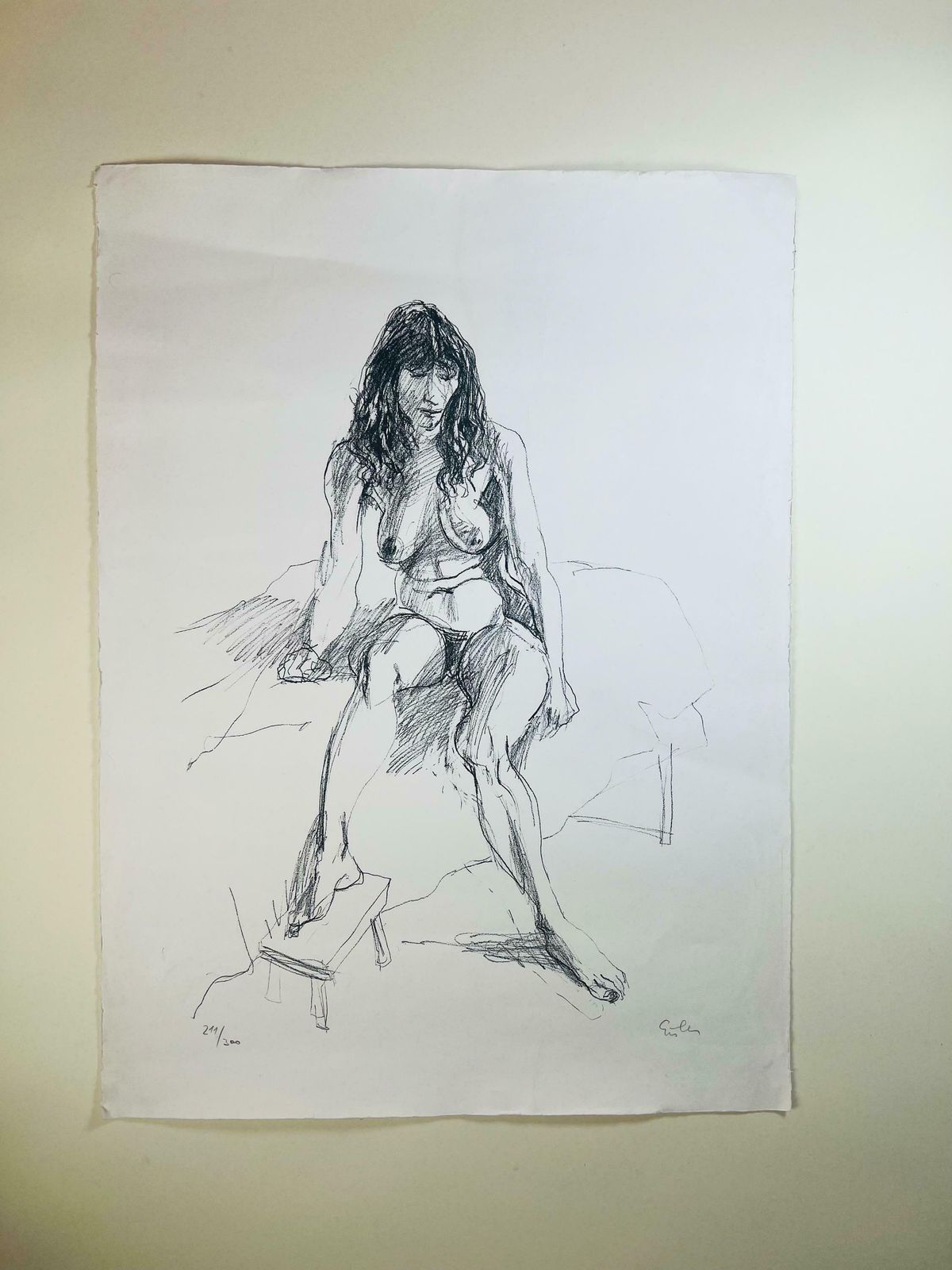Vintage Nude Lady Sketch Print, Limited Edition, Signed, Unframed Art For Collectors And Interior Designers photo buy