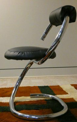 Cobra Chairs In Steel And Black Leather By Giotto Stoppino, 1970s, Set Of 5 photo 2350.0