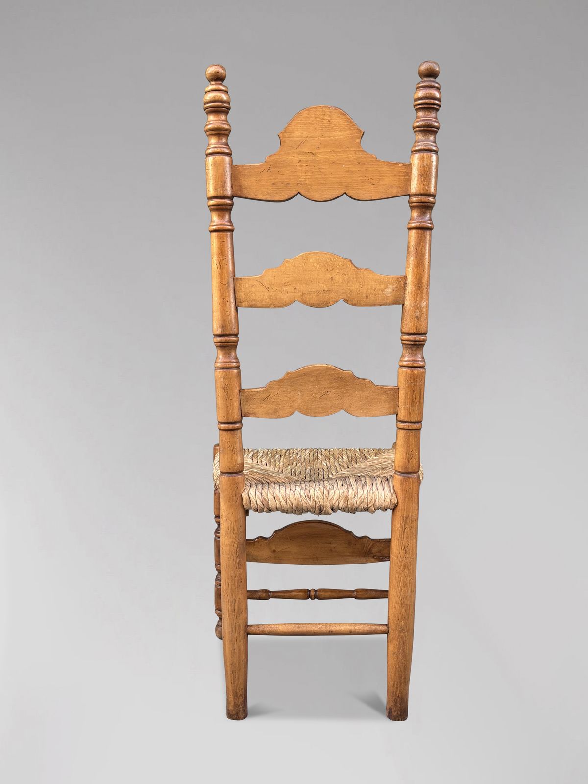 Set Of 6 Spanish Country Style Maple Rush Seat Dining Chairs photo buy