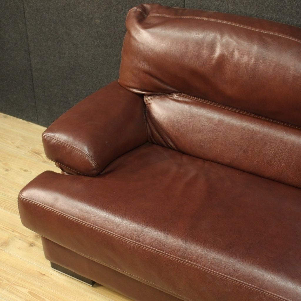 photo furniture Large Leather Sofa From The 80s