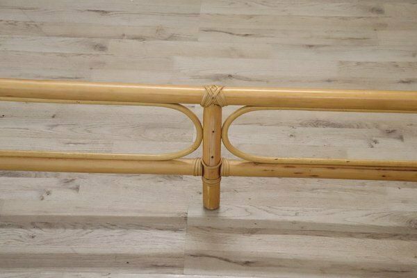 Vintage Double Bed In Bamboo And Vienna Straw, 1980s photo buy
