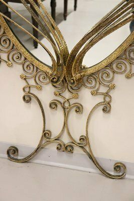 Home Decor Large Mid 20th Century Oval Floor Mirror In Iron With Consolle Table In Marble Attributed To Pier Luigi Colli photo