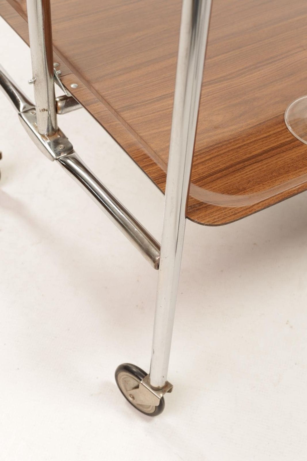 photo for sale 50s/60s Trolley Bar Chromed Rosewood Table Mid Century Design Serving Trolley