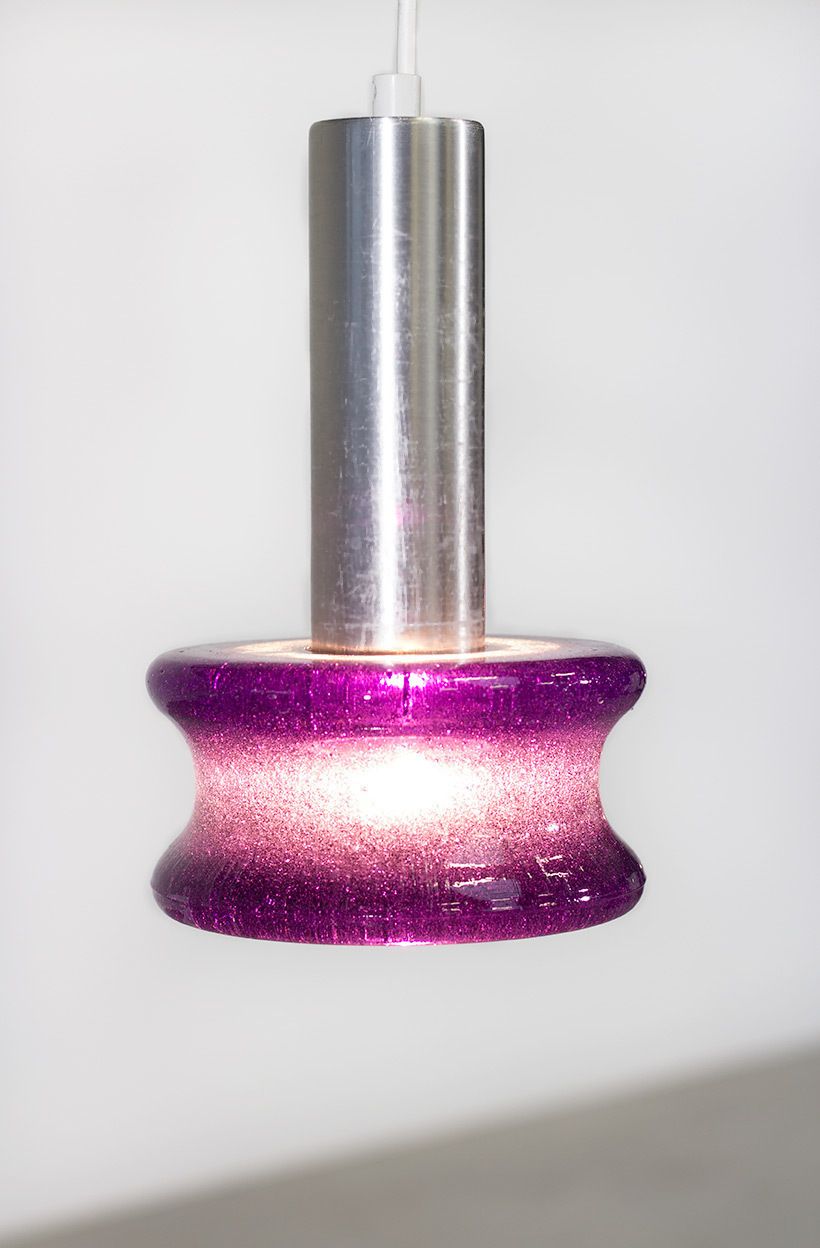 Set Of 2 Raak Amsterdam Brutalist Purple Glass Pendant Lights Free Shipping For Uk Mainland photo furniture