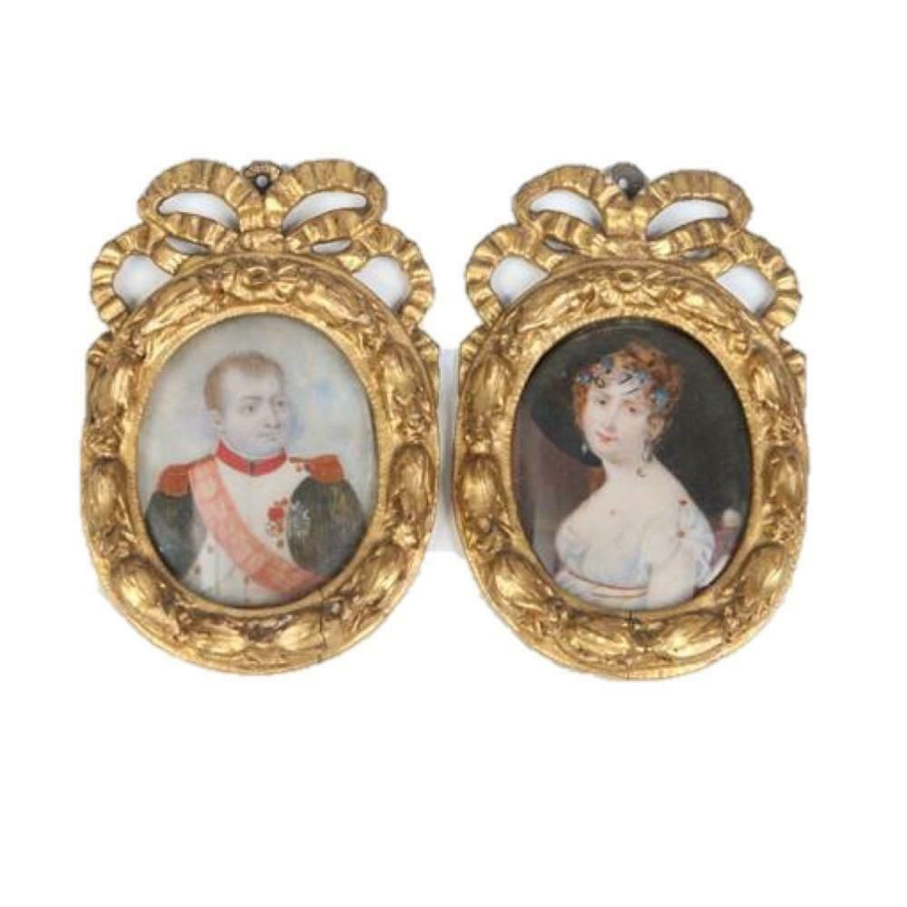 19th Century Miniatures Of Napoleon & Josephine