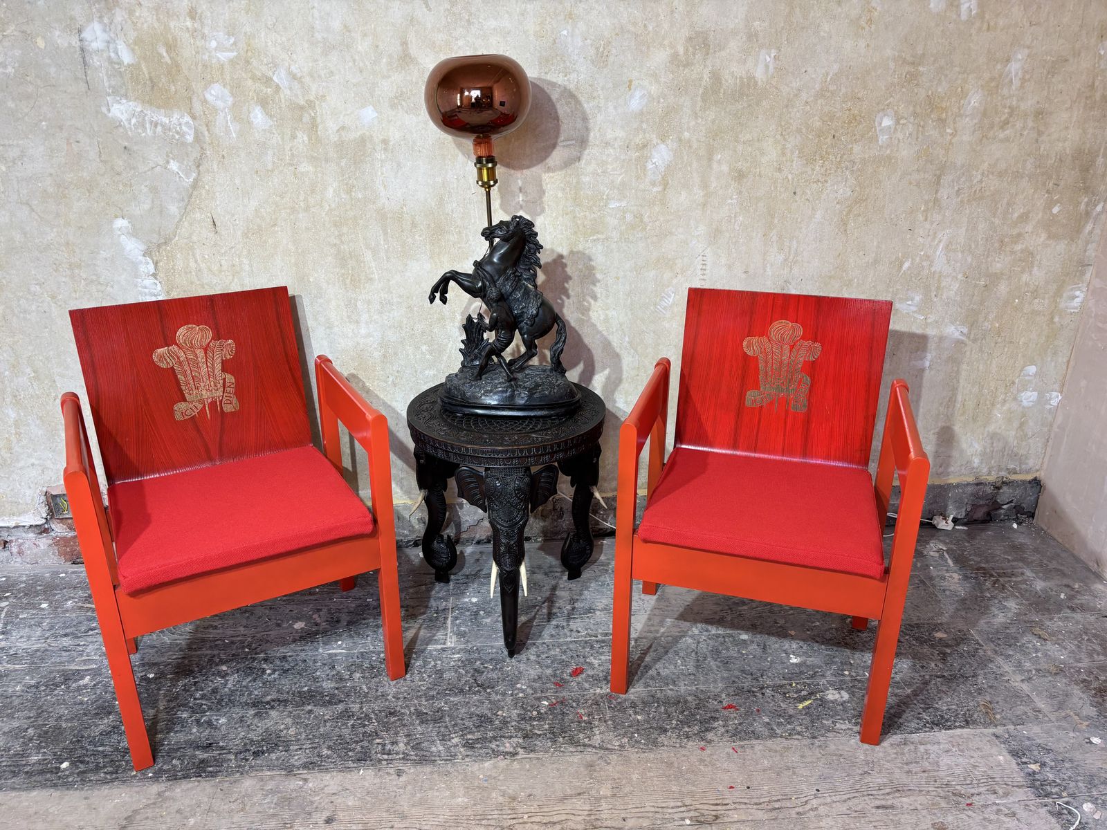 Pair Of Prince Of Wales Investiture Chairs By Lord Snowden photo for sale