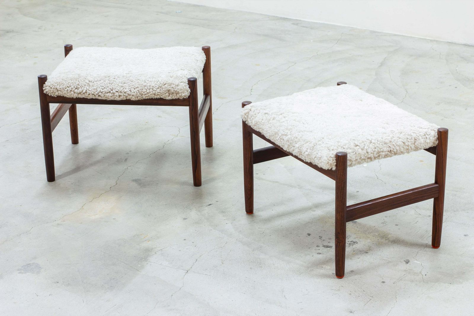 Pair Of Stools With Sheepskin By Hugo Frandsen photo furniture