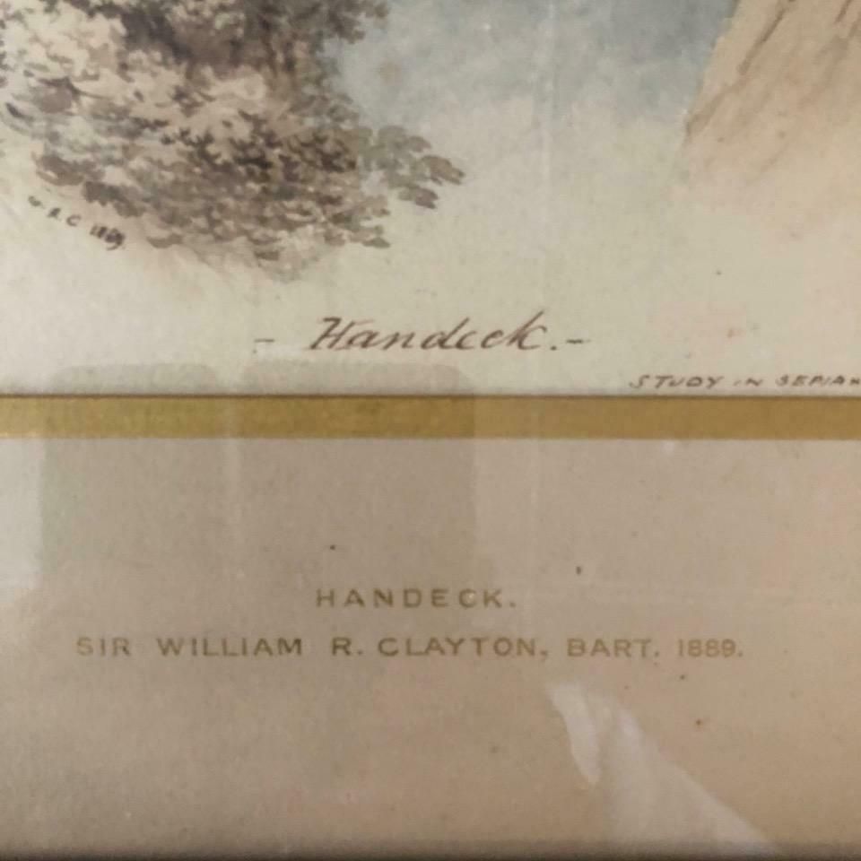 Sir William R Clayton 19th Century Waterfall Watercolour. photo for sale